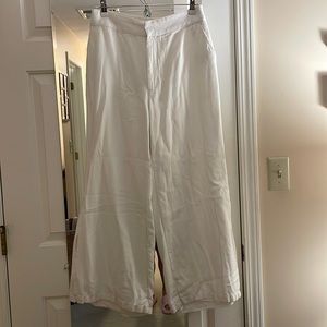Abercrombie linen wide leg split pants